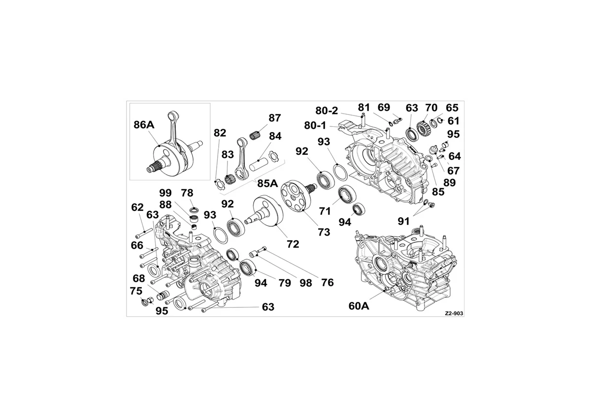 CRANKCASE & CRANKSHAFT - SCREAMER 3