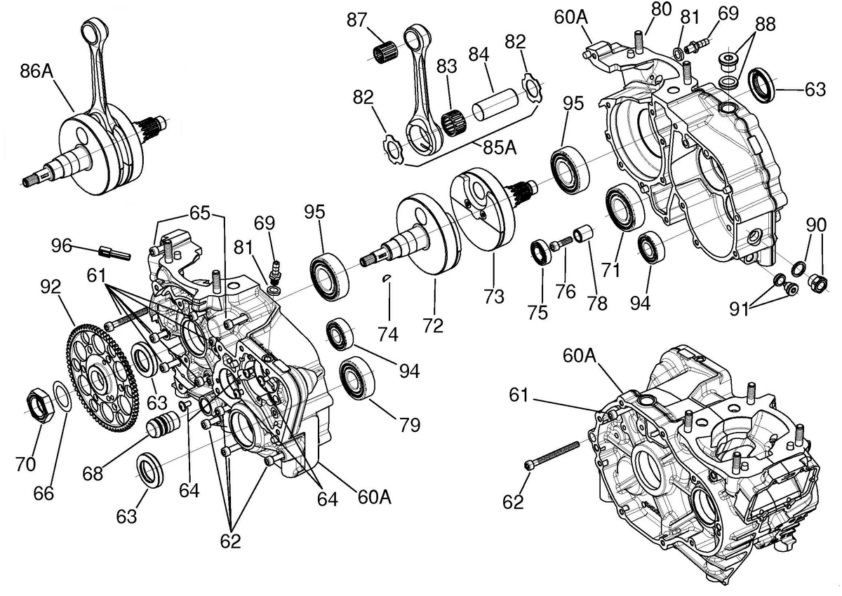 CRANKCASE & CRANKSHAFT-SUPER SHIFTER X30
