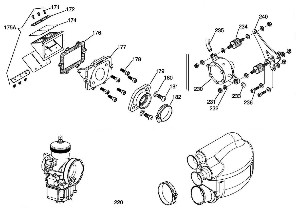 INLET CARBURETOR VHSB 36 RD - SUPER SHIFTER X30
