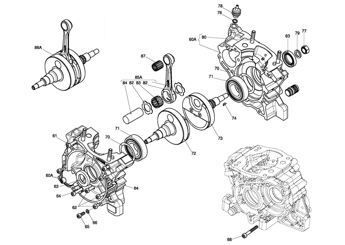 CRANKCASE & CRANKSHAFT - X30 SUPER