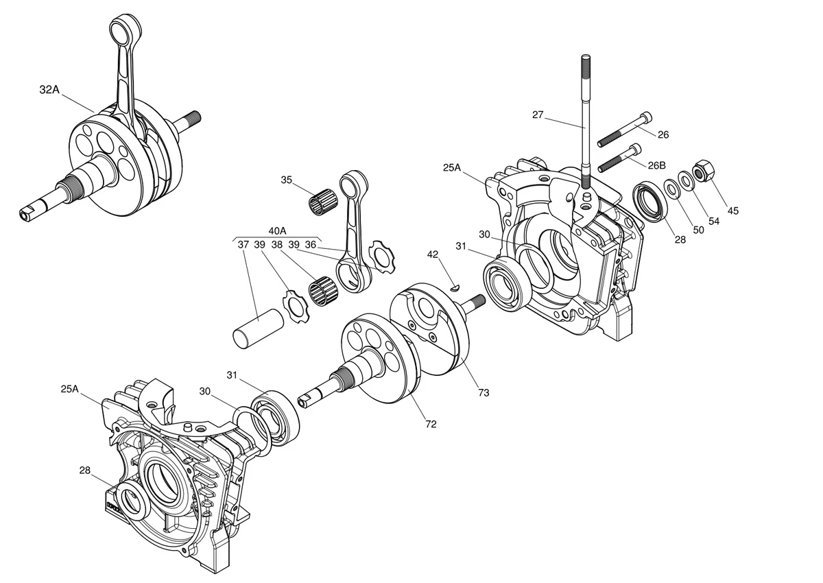 CRANKCASE & CRANKSHAFT - KA100