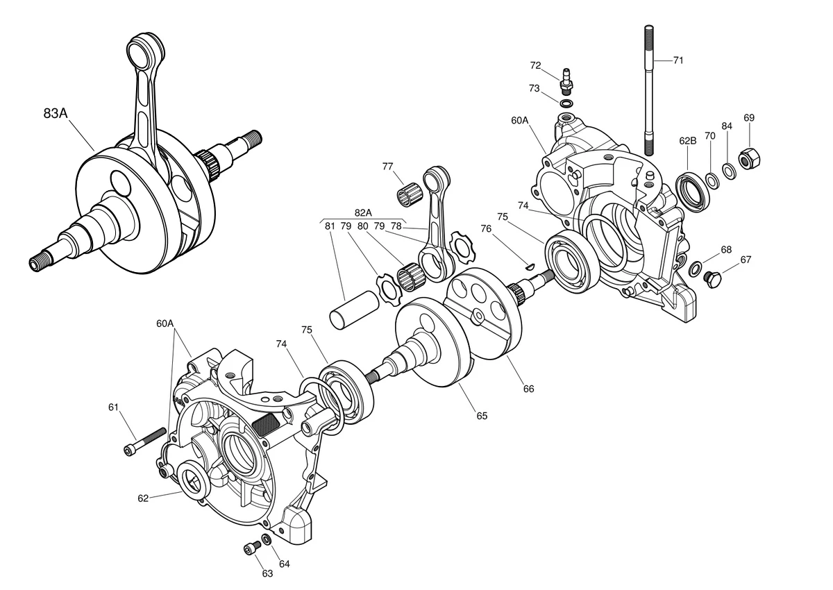 CRANKCASE & CRANKSHAFT - X30