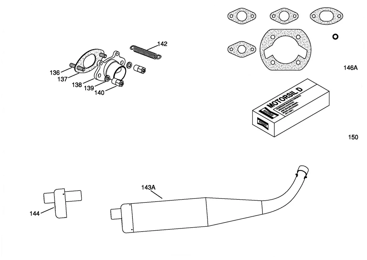 EXHAUST GROUP & GASKETS SET.MINI PRO M