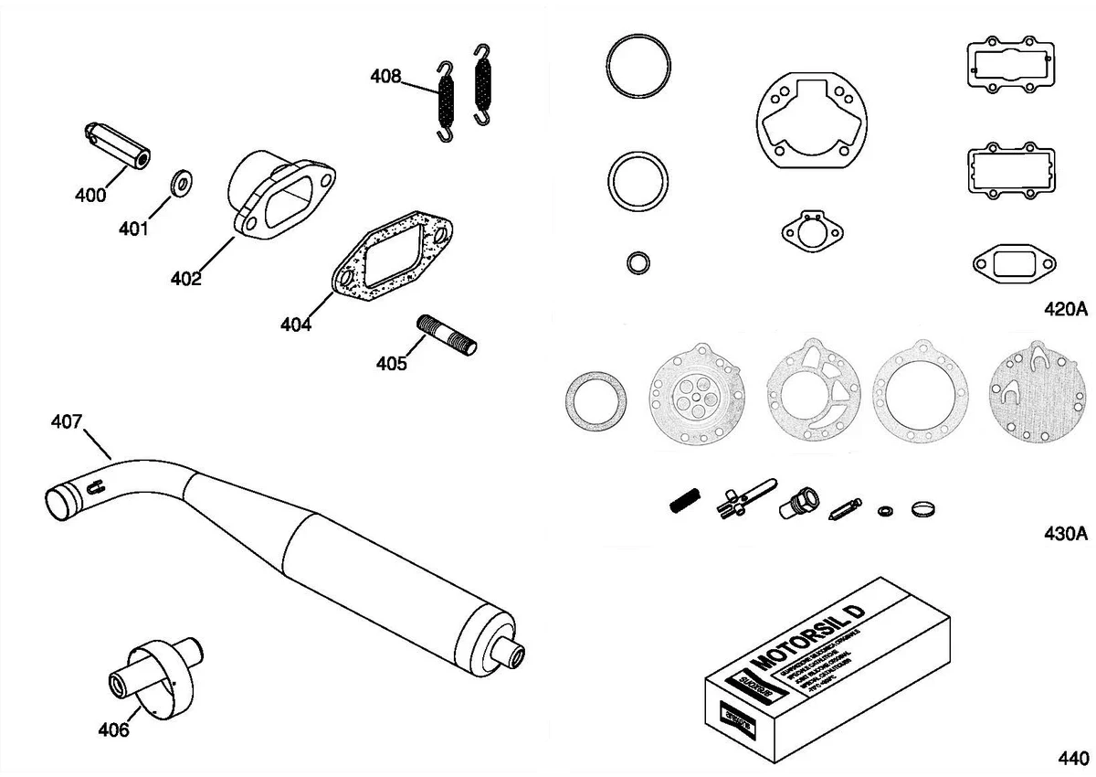 EXHAUST GROUP & GASKETS SET - KA100