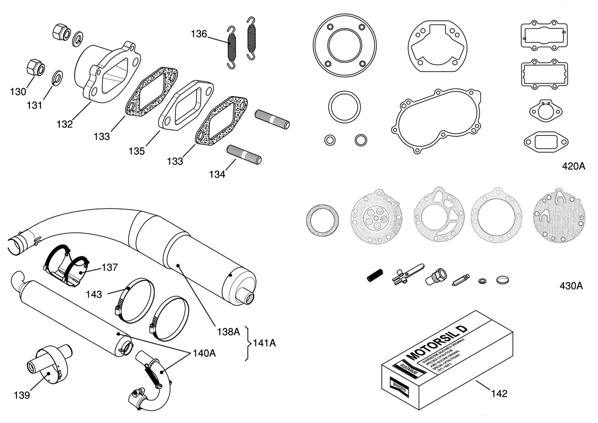 EXHAUST GROUP & GASKETS SET - X30