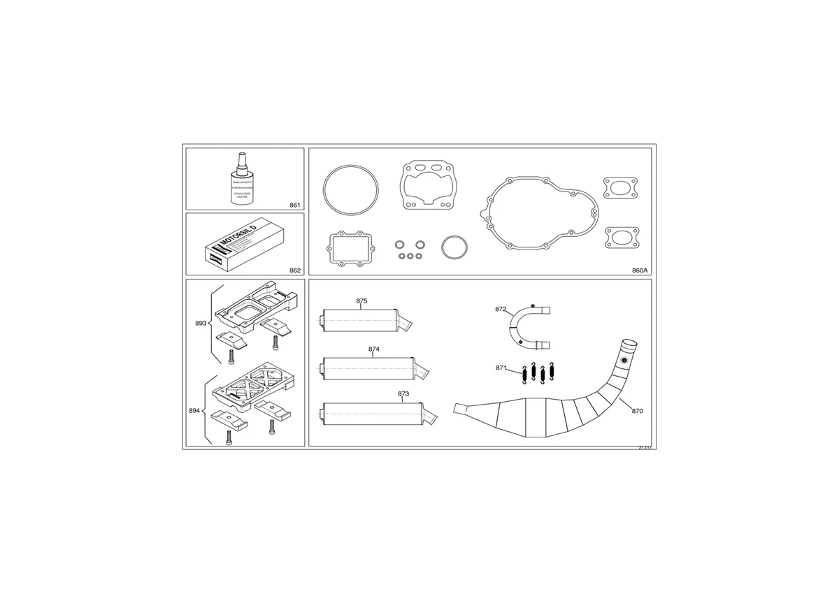EXHAUST GROUP & GASKETS SET - SCREAMER 2