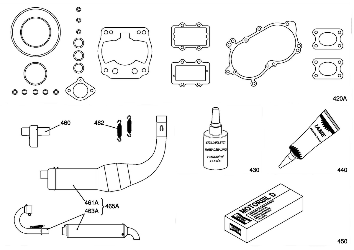 EXHAUST GROUP & GASKETS SET.