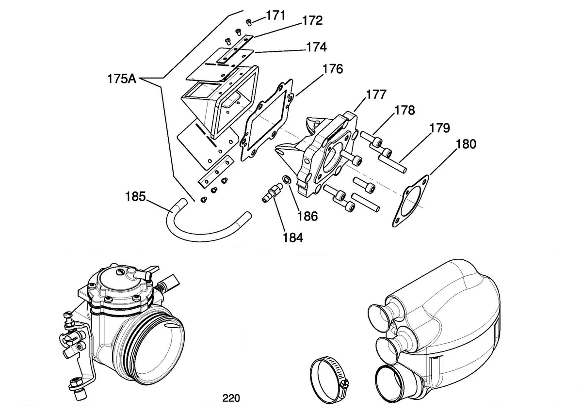 INLET CARBURETOR TILLOTSON HB-15- SUPER SHIFTER X30